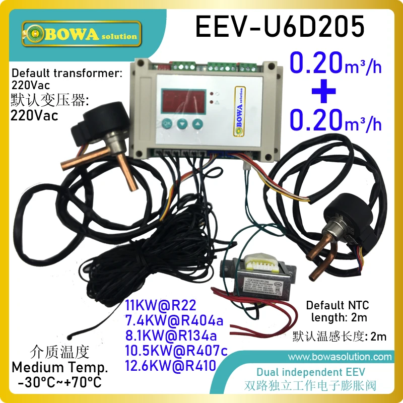 

Dual independent EEV with SH driver is great choice for water chiller of dual refrigerant circles with single water circle