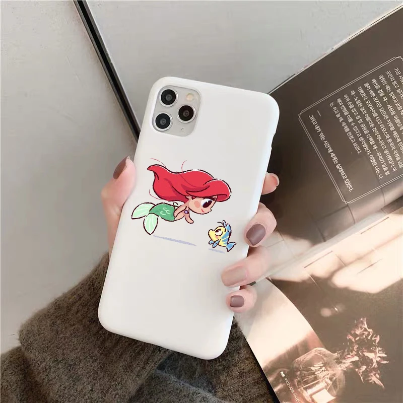 

Fashion Mini Princesses Matte White TPU Soft Silicone Phone Case For Samsung S21 S21Ultra S21PLUS cover