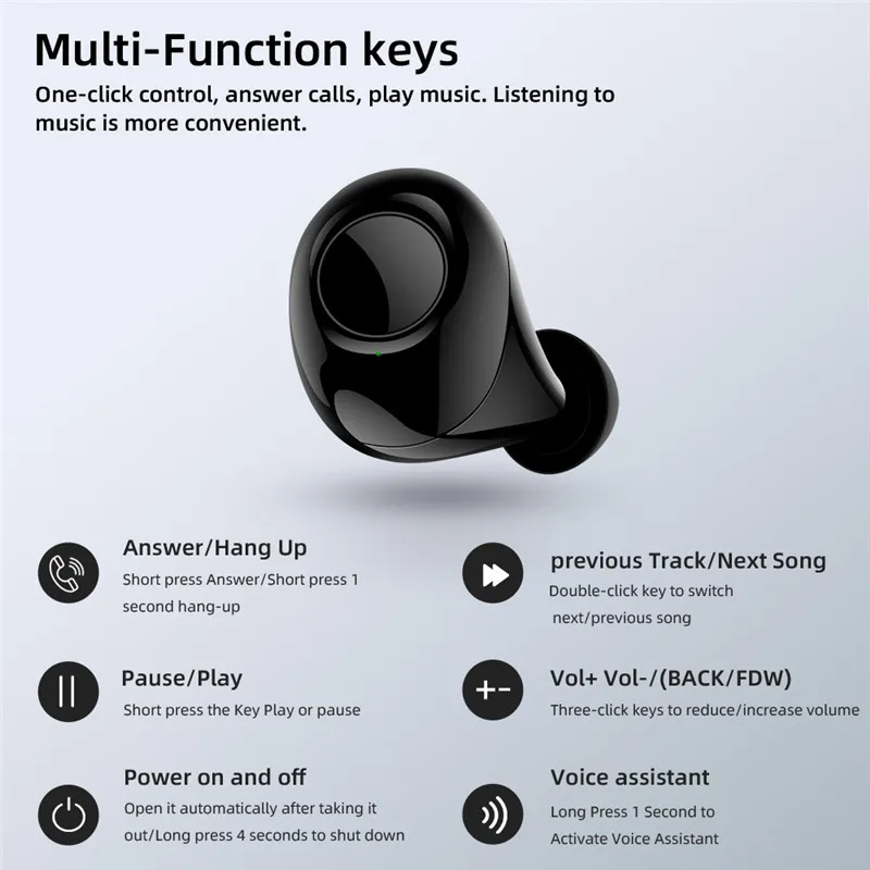 Bluetooth наушники беспроводные спортивные HiFi стерео звук музыкальные с микрофоном
