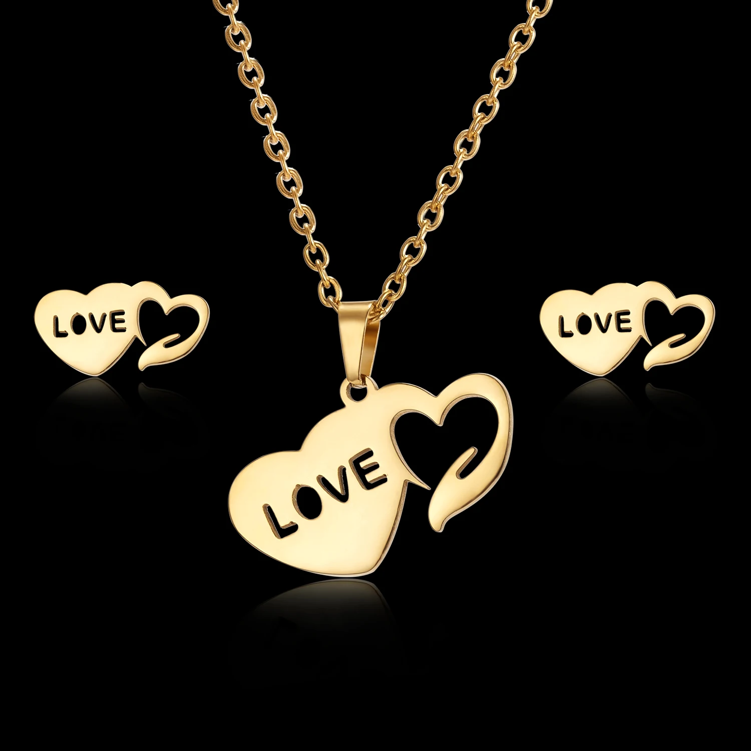 Комплект из колье и серёг нержавеющей стали |