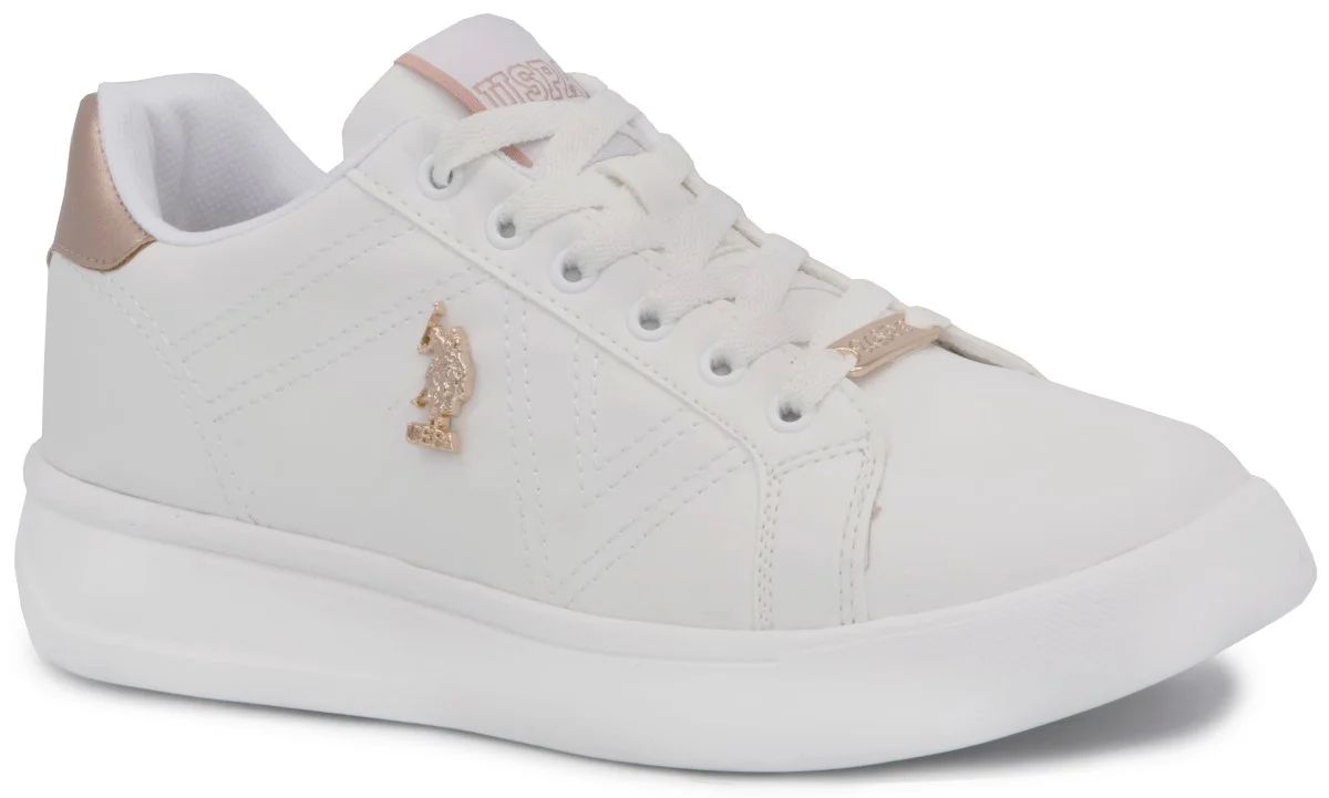 

U.S. Polo Assn. Exxy White 2022 Summer Women Shoes Sports Bronze Garni Light Thick Sole Casual Connected To the Original Sneakers Street Tennis