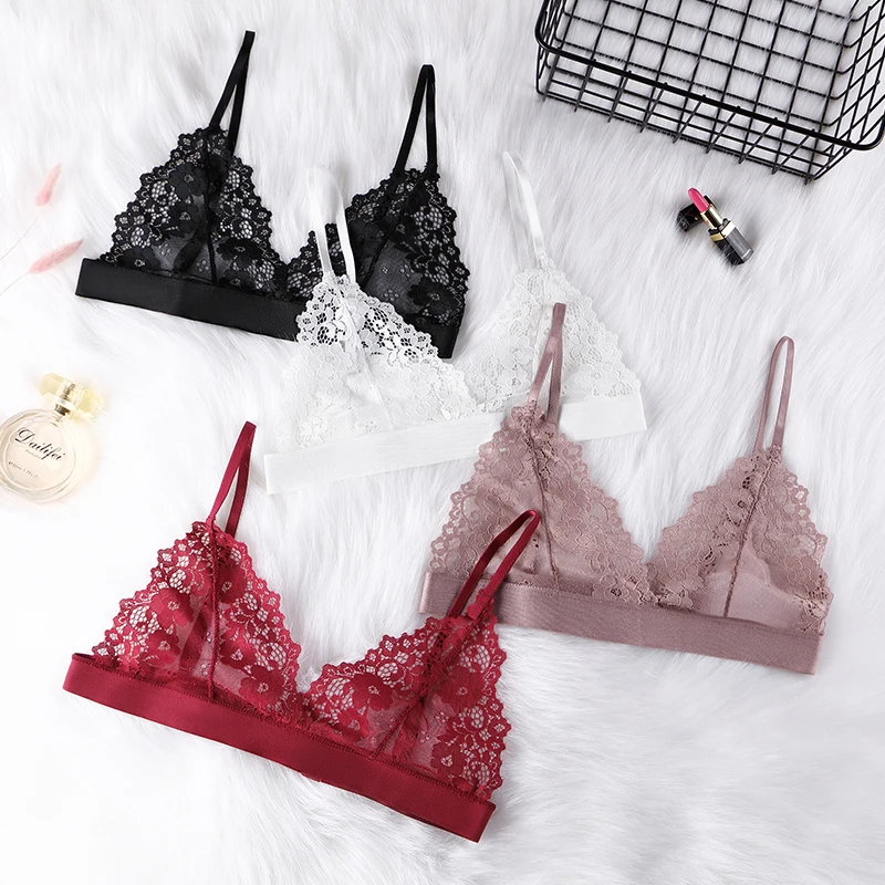 1 Set Woman Sexy Lingerie Lace Bra Thongs Set Woman Underwear Bralette Push Up Tube Tops Bras Panties Suit For Lady BANNIROU