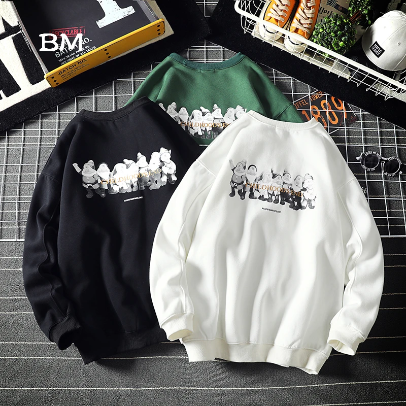 Уличная толстовка с капюшоном хип-хоп Толстовка для мужчин семь гномов забавная