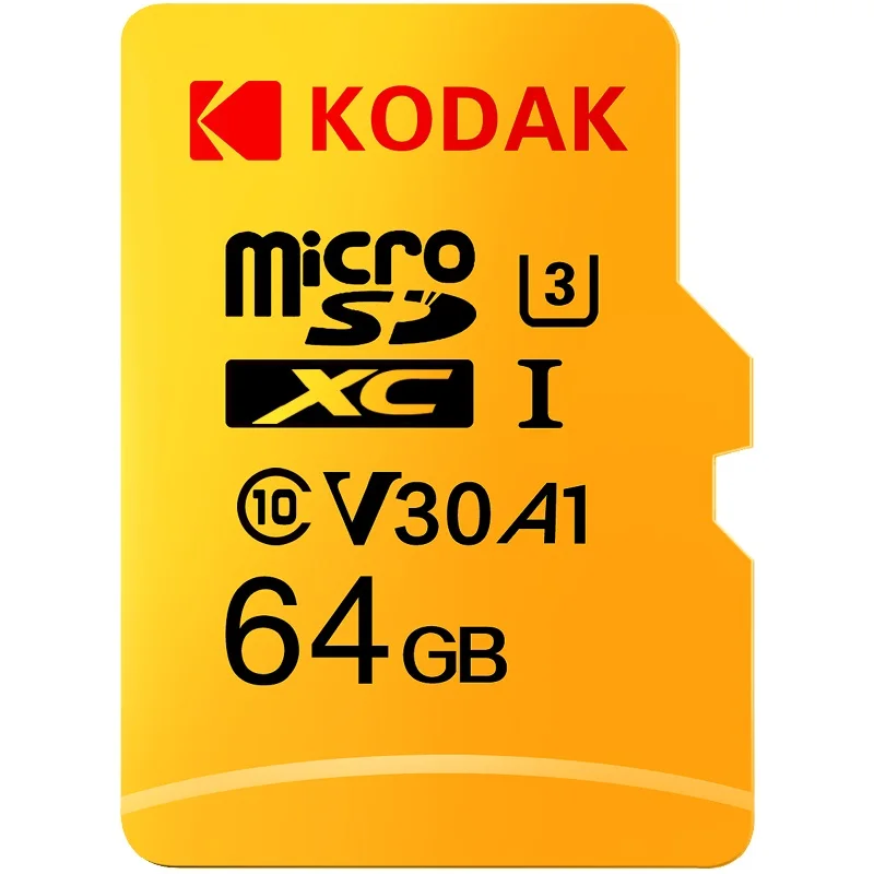 U3-64GB Kodak U3 A1 V30 класс 10 MicroSDXC/SDHC память TF флэш-карта 256 ГБ 128 Гб 64 ГБ 32 ГБ для видео и мобильного хранения - Емкость: U3-64GB