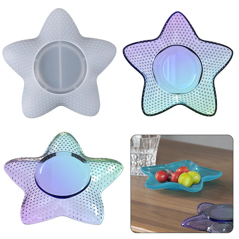 

DIY Crystal Epoxy Resin Mold Wave Dot Starfish Jewelry Dish Storage Silicone Mold