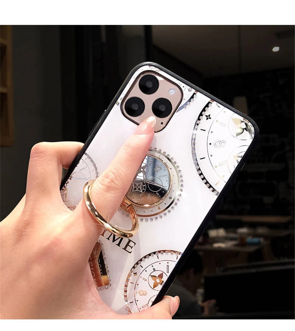 Подходит для Apple 11 xr XS MAX мобильный телефон корпус кольцо с циферблатом кронштейн для Phone11Pro Max net красный женский Алмазный защитный чехол