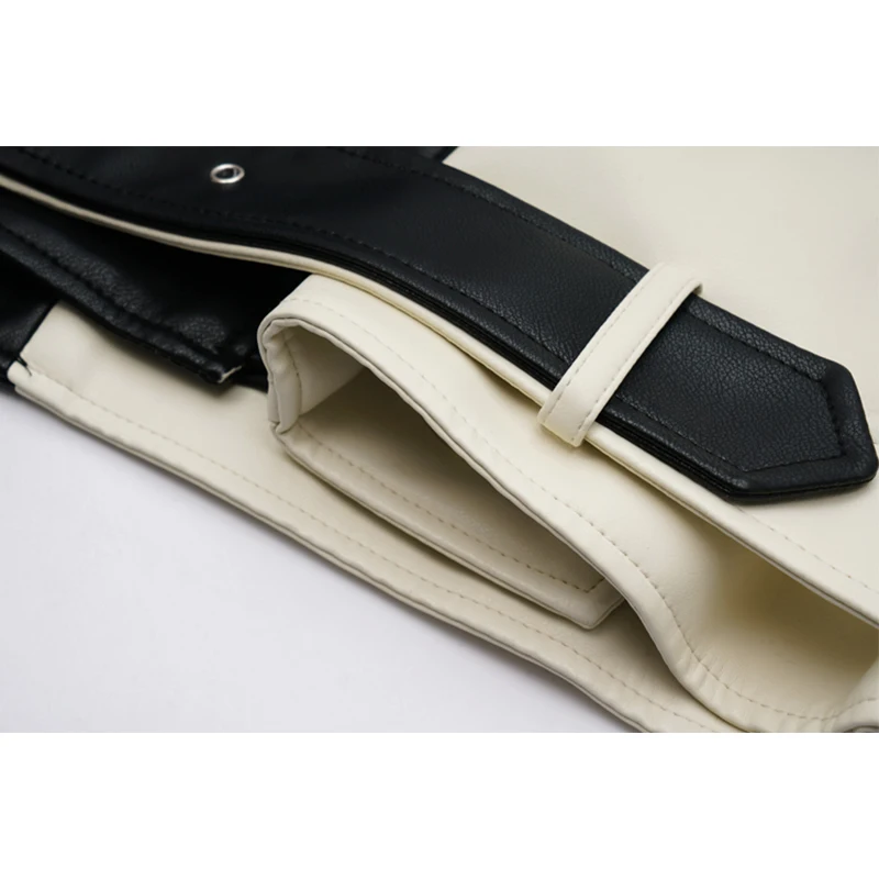 FTLZZ весенне осенняя куртка из искусственной кожи с отворотом Женская мягкой