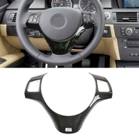 car interior carbon fiber style steering wheel trim for bmw 3 series e90 e92 e93 2005 2012 suitable for left hand driving
