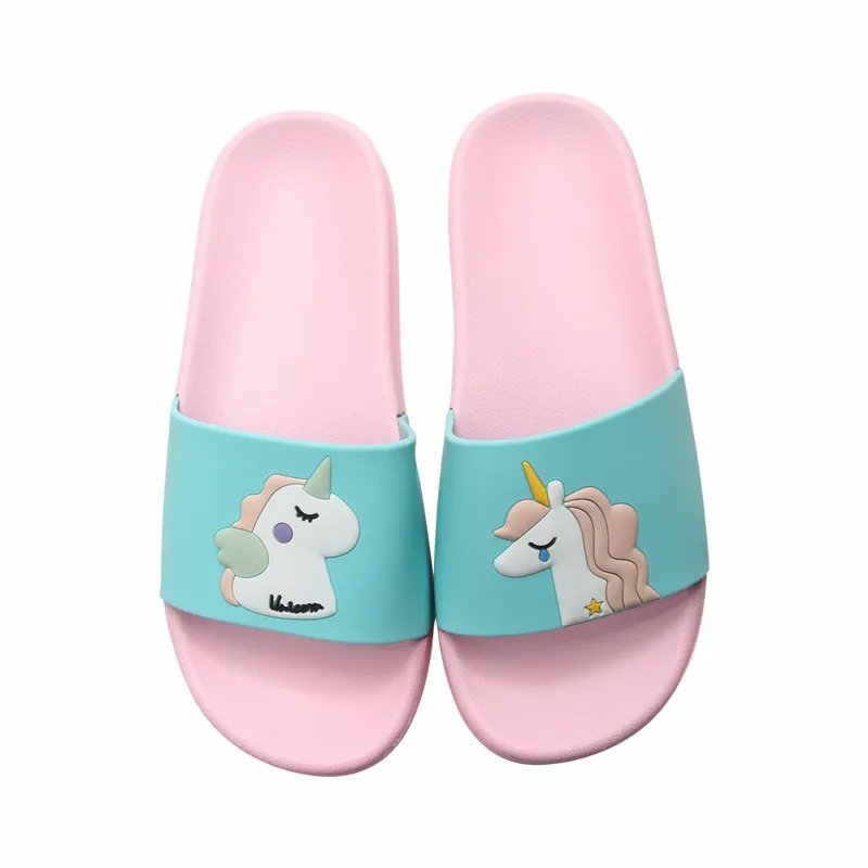 Шлепанцы женские нескользящие мягкие пляжные сланцы домашние Мультяшные летние