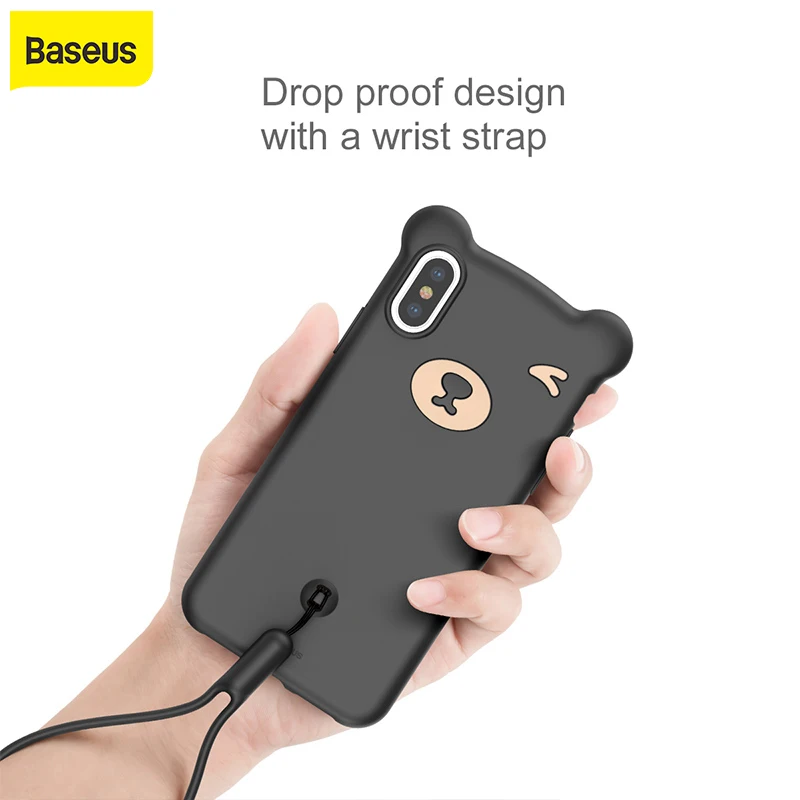 

Baseus Soft Silicone Case for iPhone XS XR XS Max Cute Bear Shockproof Phone Case for Apple iPhone XS Back Cover Protective