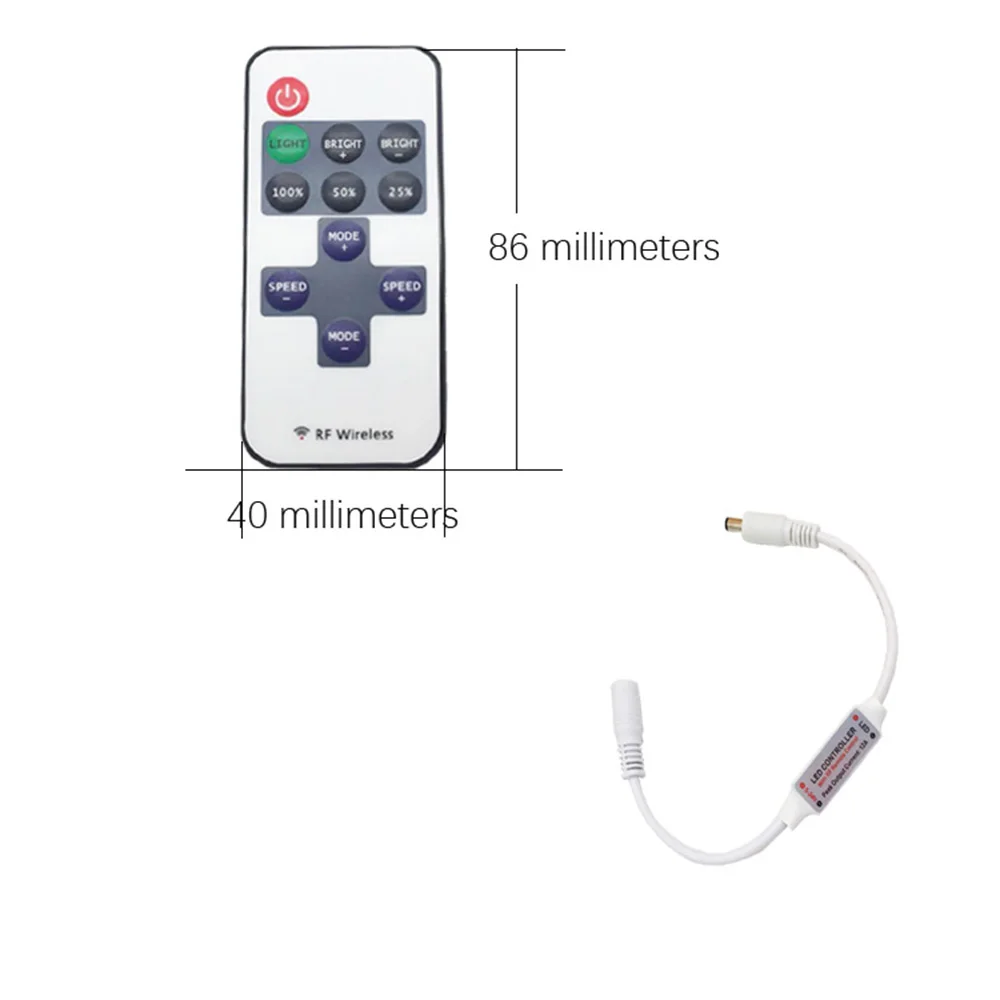 11-клавишный радиочастотный светодиодный фонарь 5-24 В 12 А беспроводной мини