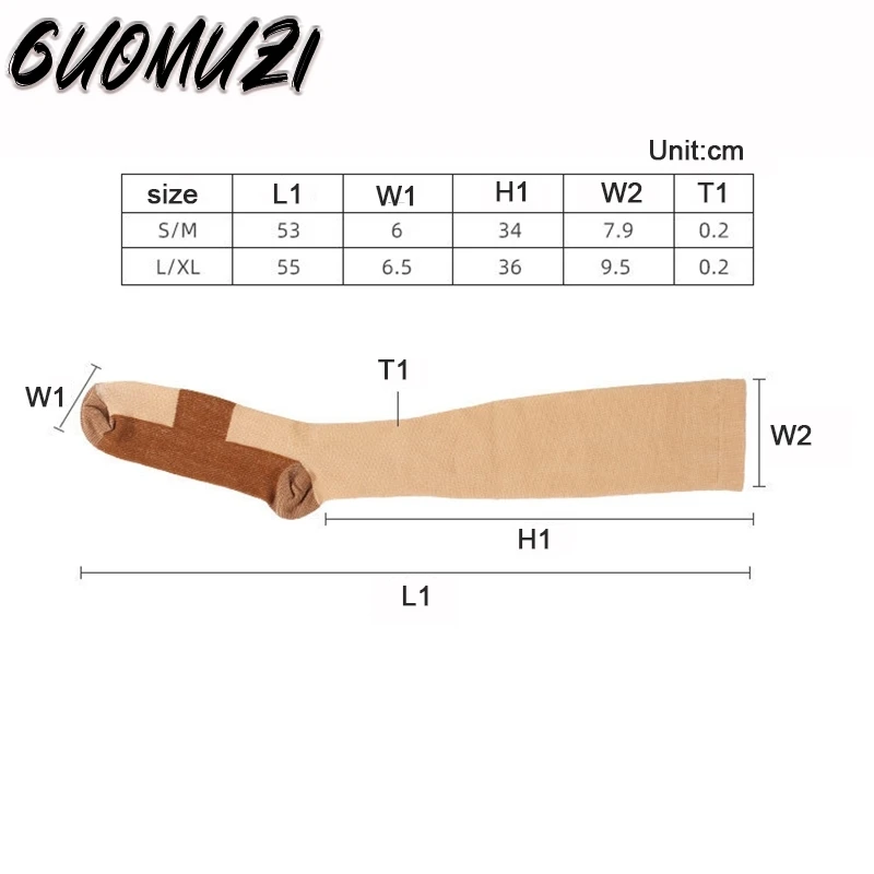 

1 Pair Men Crew Copper Fiber Long Socks Nylon Long Socks Compression Pressure Stockings Outdoor Sports High Socks Hot Sale