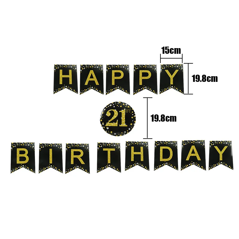LINVIERLOVE черного и золотого цвета 21st 30th 40th 50th 60th баннера для дня рождения свадьбы