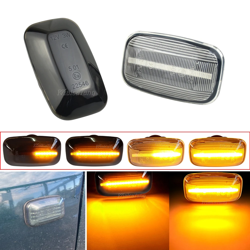 

Динамический светодиодный боковой габаритный фсветильник рь, поворотный светильник онарь, боковой повторитель для Toyota Landcruiser 70, 80, 100 серии, ...