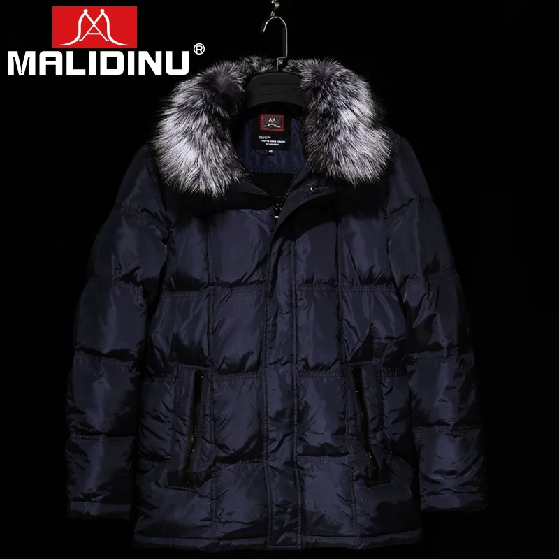 

MALIDINU 2021 Men Down Coat Winter Thick Warm Down Jacket Mens Down Parka Real Fox Fur Brand Famous Winter Coats Plus Size -30C