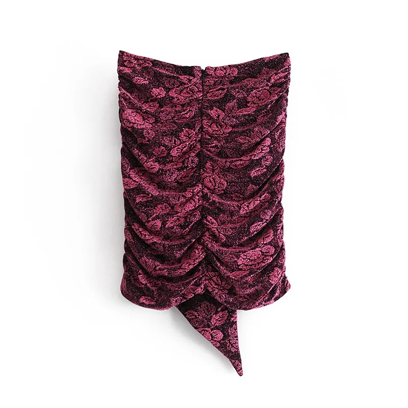 

Skirts Womens 2021 Spring Women's Clothes New Lightly Mature Gold Silk Rose Printing Casual Skirt Female