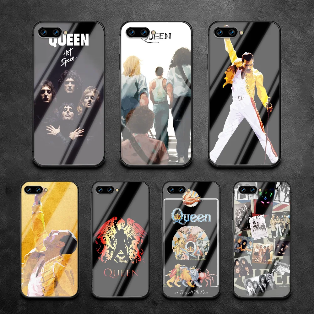 

Queens Band Rock Phone Tempered Glass Case Cover For Huawei Honor 7 8 9 10 20 A X I Lite Black Etui Hoesjes Black