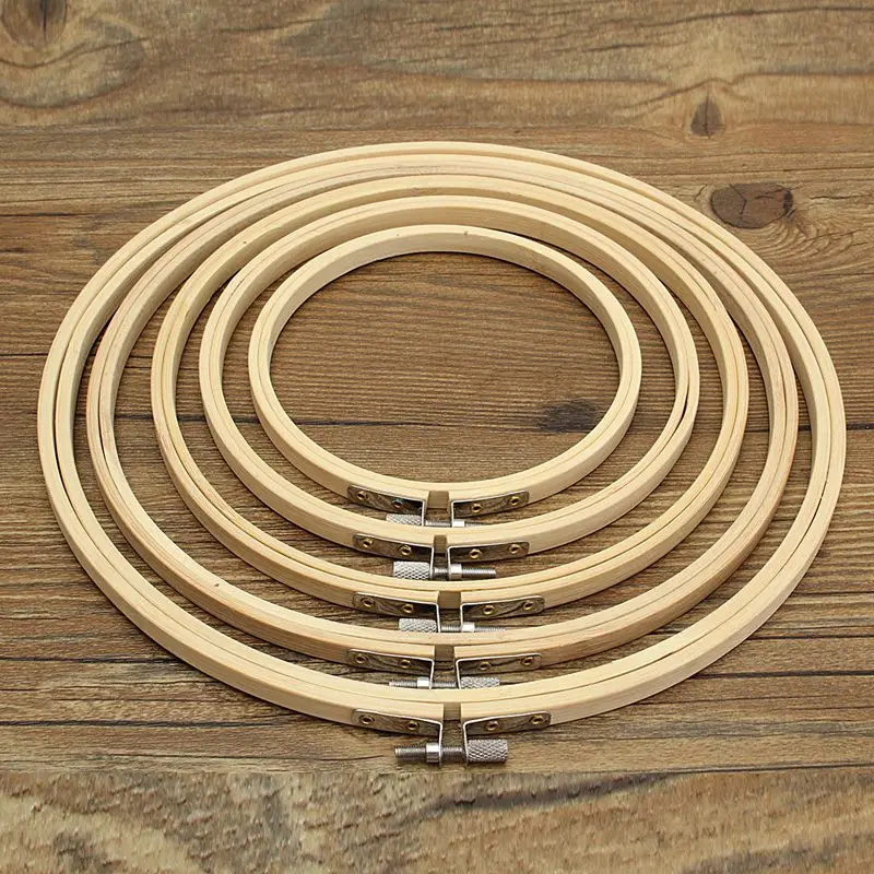 Big deal 5Pcs/set Wood Round Cross Stitch Machine Embroidery Hoop Frame Ring Bamboo for DIY Craft Sewing Tool 13/17/21/24/27cm | Дом и сад