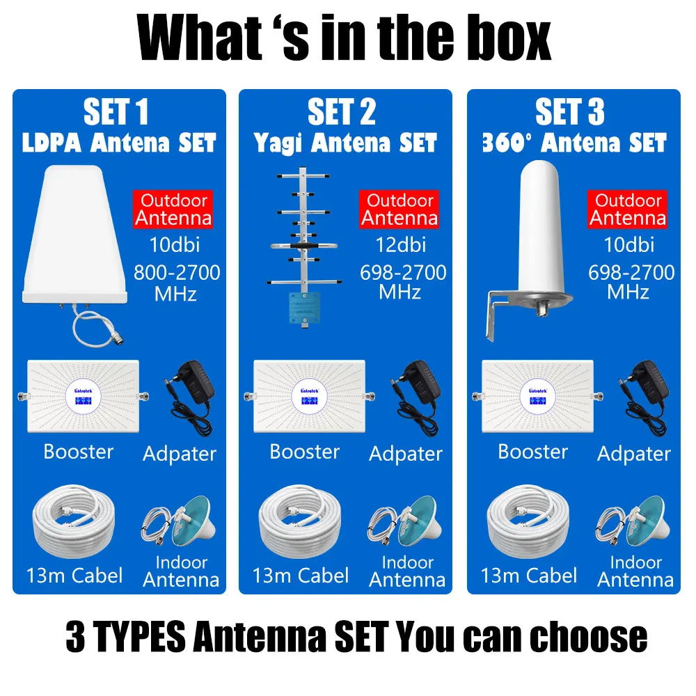 

lintratek Repeater gsm 2g 3g 4G Cellular GSM signal amplifier Smartphones Mobile network Booster 900 2100 1800 Antenna outdoor