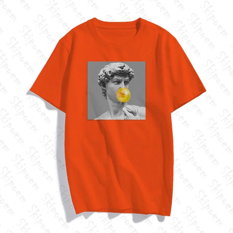 Женская футболка с изображением статуи давида микеланджело розовая кавайная