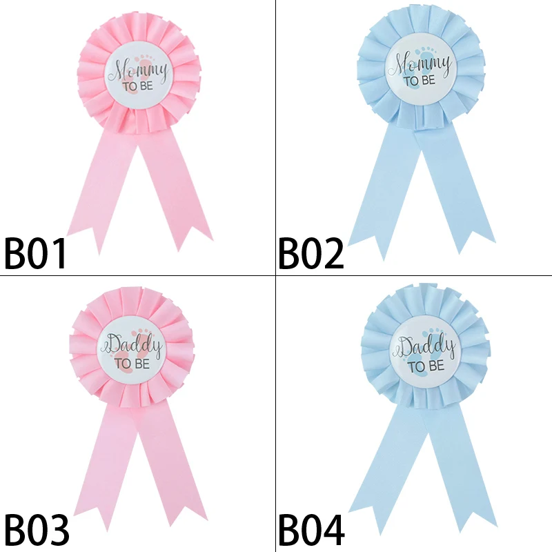 Baby Shower Синий Розовый значок мама папа чтобы быть значком для маленьких девочек и