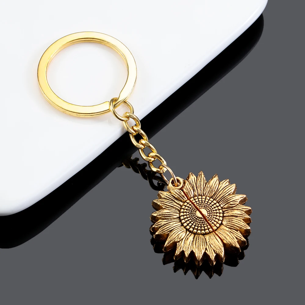 1 шт. металлический брелок для ключей с подсолнухами|Брелоки| |
