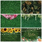 Фон для фотосъемки с изображением весенней травы и зеленых листьев