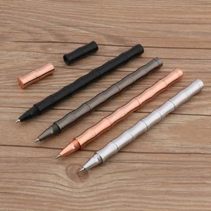 Ручка-роллер с бамбуковой отделкой, латунь, лакированная, с золотым, серебряным, розовым, золотым Канцтовары, офисные школьные письменные принадлежности
