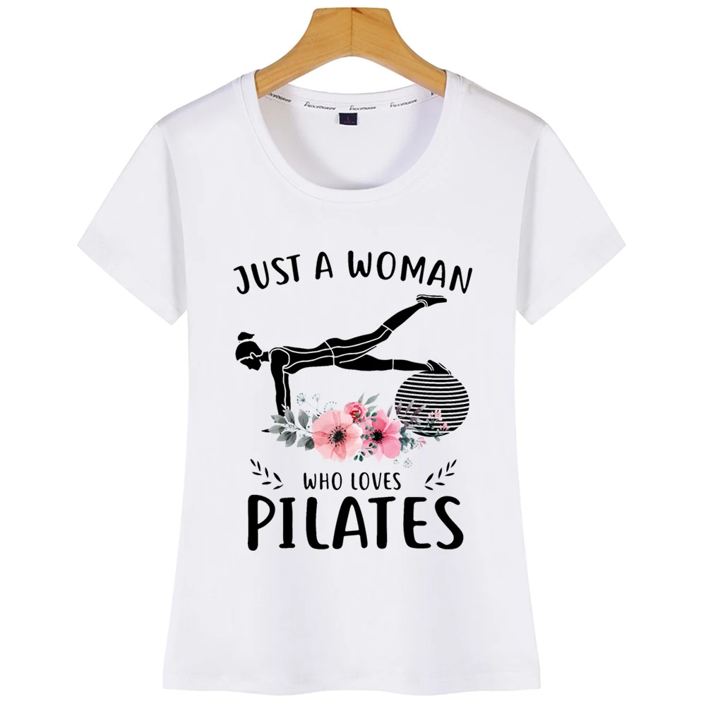 Топы Футболка женская просто женщина которая любит пилатеса друг дизайн Harajuku