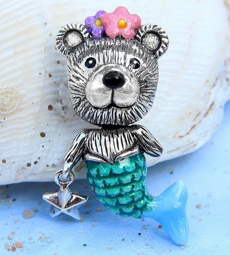 Лидер продаж бусины-шармы из стерлингового серебра 100% пробы с черепом пара