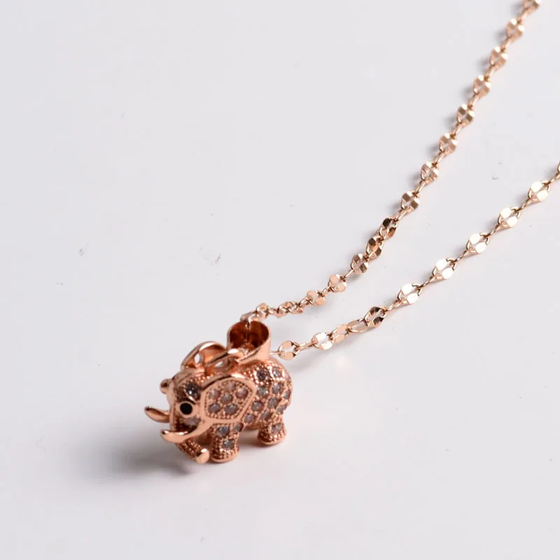 Новый Стиль Полная Алмазная милый маленький слон ожерелье для женщин с модным