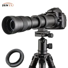 JINTU 초망원 수동 초점 줌 렌즈, 캐논 니콘, 삼성, 소니, NEX, DSLR 카메라 사진 촬영용, 420-800mm F/8.3-16