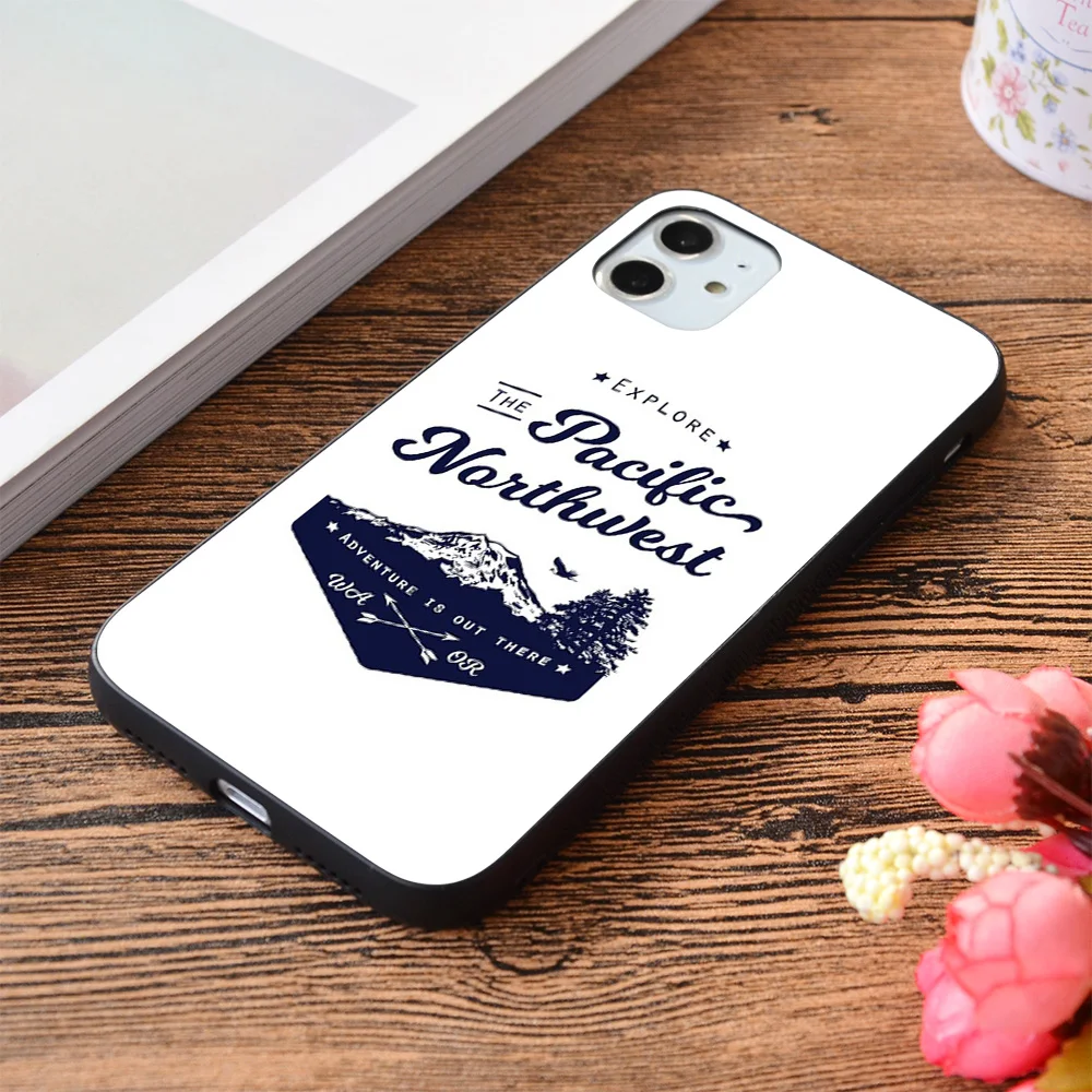 

For iPhone Explore The Pacific Northwest Soft TPU border Apple iPhone Case
