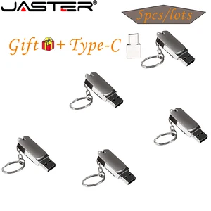 5pcslot metalen 2 0 usb flash drives pen drive 64gb 100 capacity mini usb stick waterproof flash disk give type c adapter gift free global shipping
