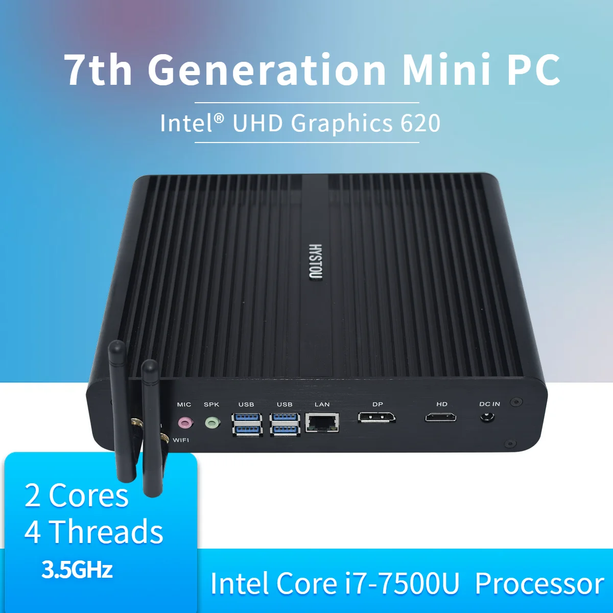 Kaby Lake 8550U NUC Intel Core i7 Barebone 7500U 6500U безвентиляторный игровой мини ПК Windows 10 HTPC TV Box HD4K