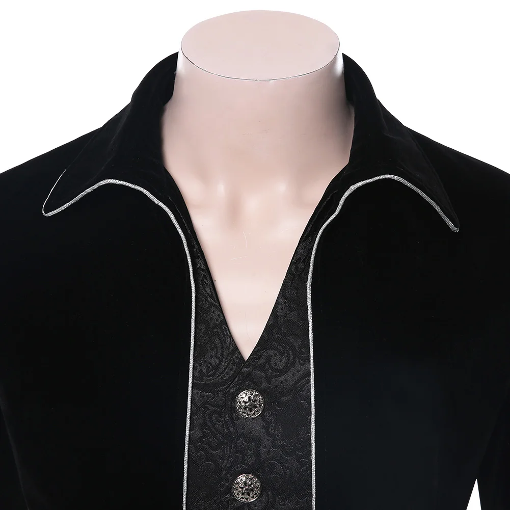 Средневековый фрак Готический куртки костюмы со смокингом колдуна сюртук Для