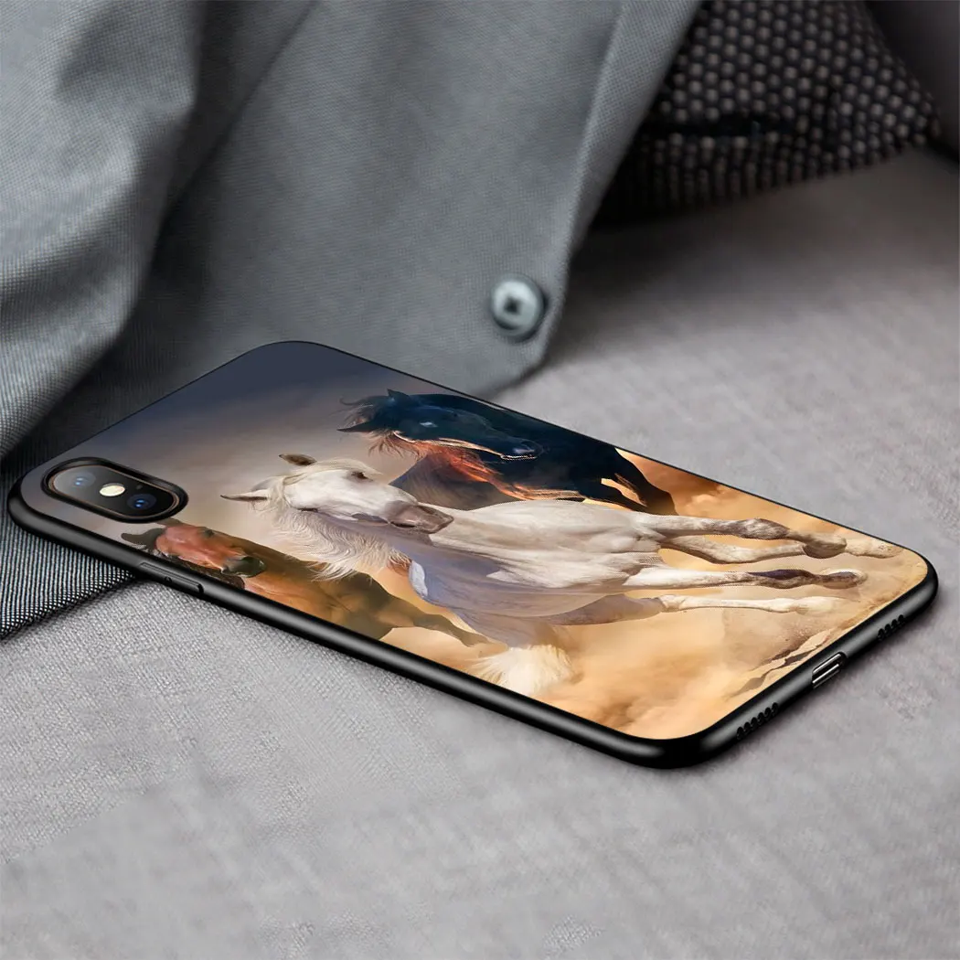 Мягкий чехол для телефона IYICAO Horse Animal iPhone XR X XS Max 6 6S 7 8 Plus 5 5S SE | Мобильные телефоны и