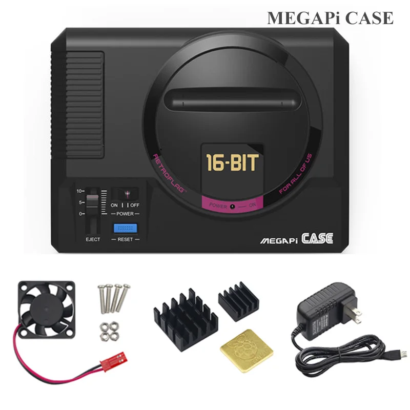 Retroflag MEGAPi CASE-M с классическим usb-контроллером-M+ Fan+ теплоотвод+ 5V 3A power для Raspberry Pi 3 B Plus(3B+)/3B/2B