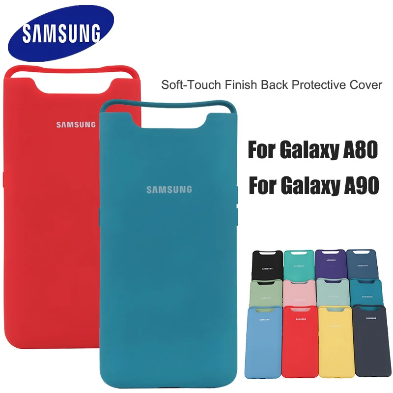Оригинальный чехол из жидкого силикона для Samsung Galaxy A80 A90 шелковистая мягкая на
