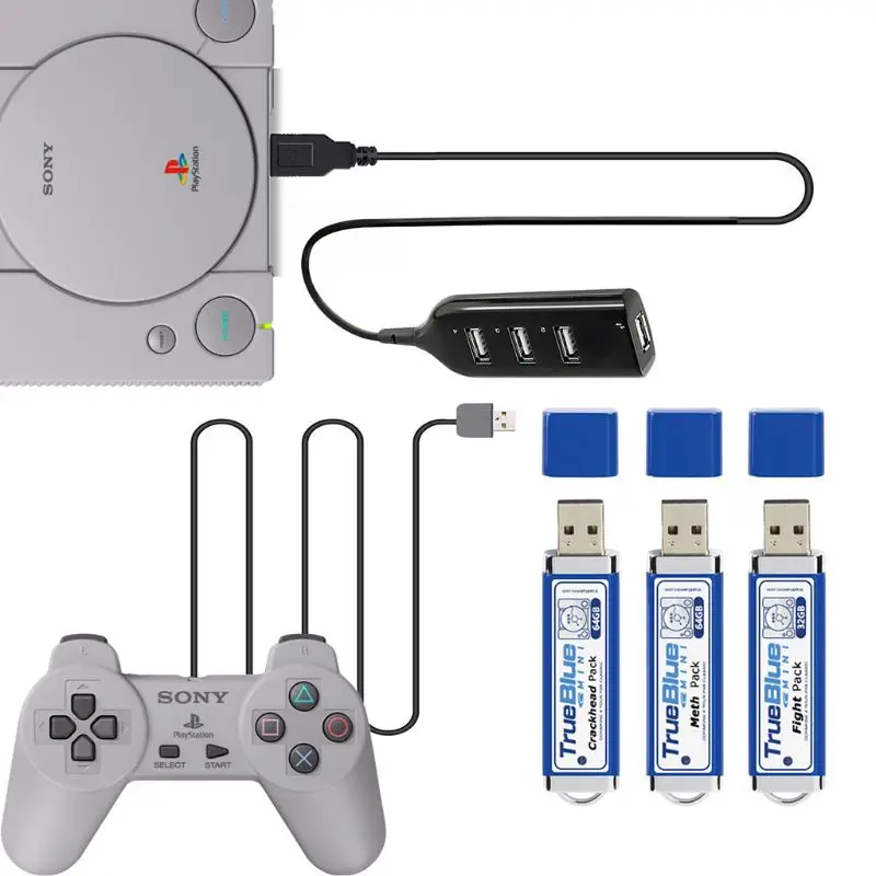 64GB True Blue Mini Crackhead Meth пакет для playstation классические игры и аксессуары 101 и 58 игр V1 - Цвет: V2