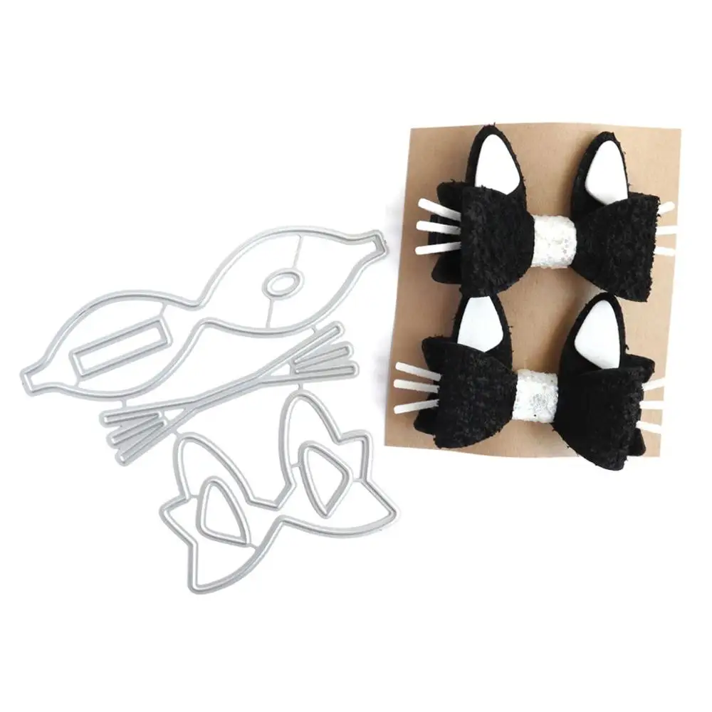 Милые металлические штампы в форме ушей для скрапбукинга бумажные трафареты с