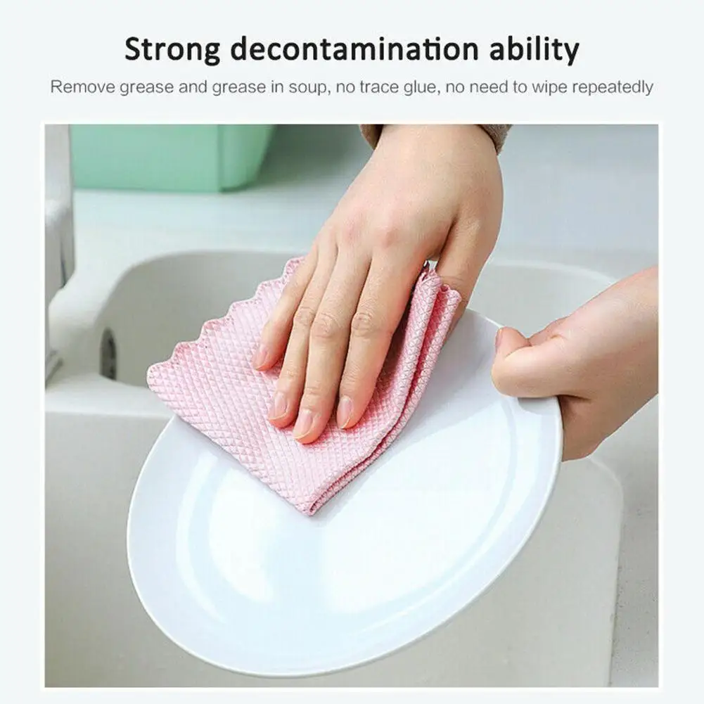 

NanoScale Streak-Free Cleaning Cloths Microfiber Cleaning Kitchen Table Wipes Cleaning Car Towel Glass Rag Window Cloth Tow M5Z3