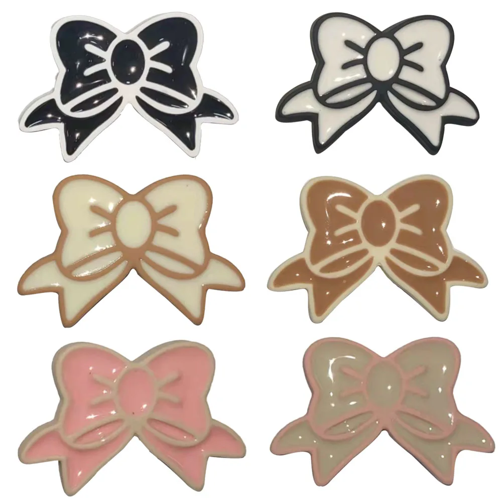 

6pcs/set Resin Rosette Bow-knot Sandals accessories Shoe Decorations Garden Shoes Buckle Clog Fit Girls Backpack Croc Jibz Charm