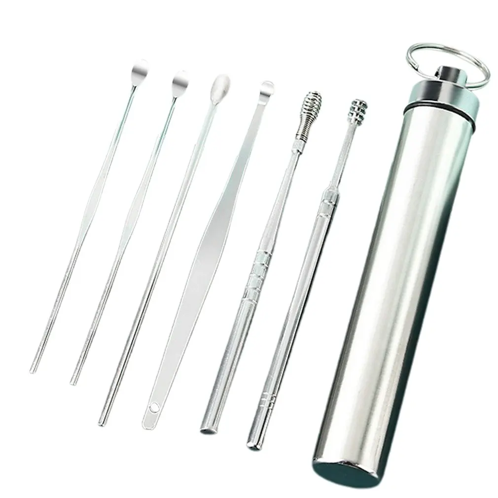 

6pcs Ear Cleaner Wax Removal Tool Earpick Sticks Earwax Remover Curette Ear Picking Tool Ear Cleaning Spoon Ear Cleaning Kit