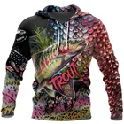 Модная Толстовка CLOOCL в стиле хип-хоп с 3D-принтом форель Рыбалка чешуи Свитшот Забавные топы Прямая поставка