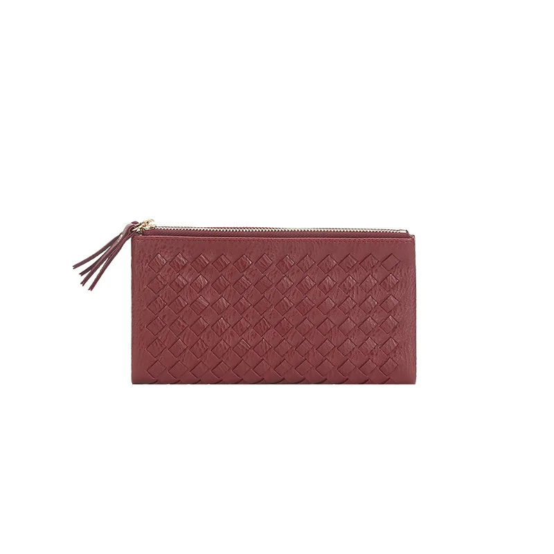 

2021 Good Touching Soft Fabric Fashion Woven Women Long Zipper Wallet