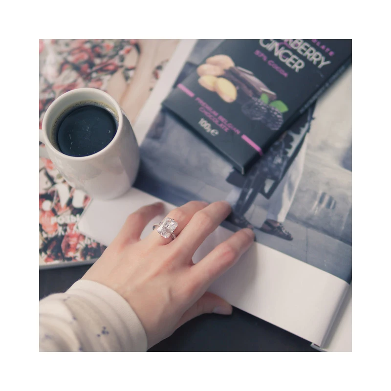 Женское прямоугольное кольцо Modian роскошные кольца из стерлингового серебра 100%