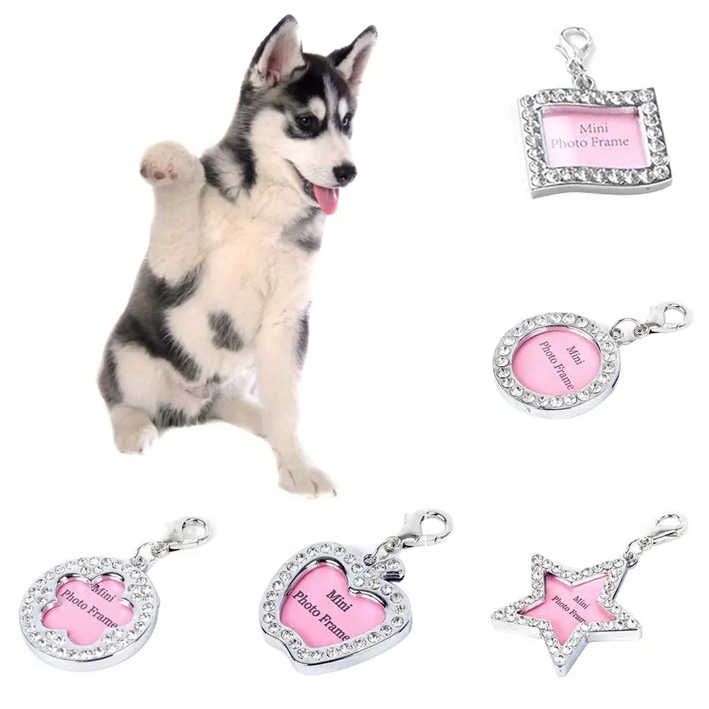 Новое блестящее сердце яблоко Звезда Форма Pet Dogs ID Tag анти потеря Имя Адрес кулон