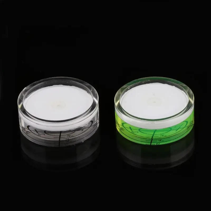 

2pcs 32*12mm Round Bubble Level White Green Bullseye Level Measuring Tool
