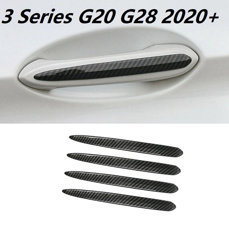 

Car Outer Door Handle Decorative Trim Strips Carbon Fiber Color for BMW 3 Series G20 G28 2020